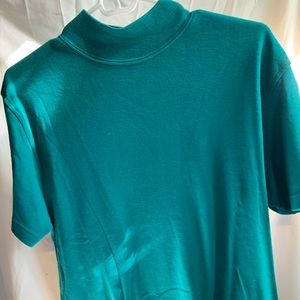 Teal Short sleeve Turtleneck Shirt